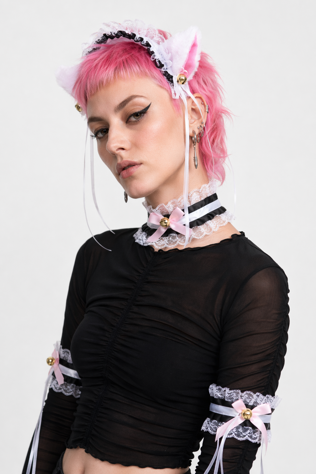 Neko Kitty Cat Complete Set with Headband, Collar, and Bracelets 2