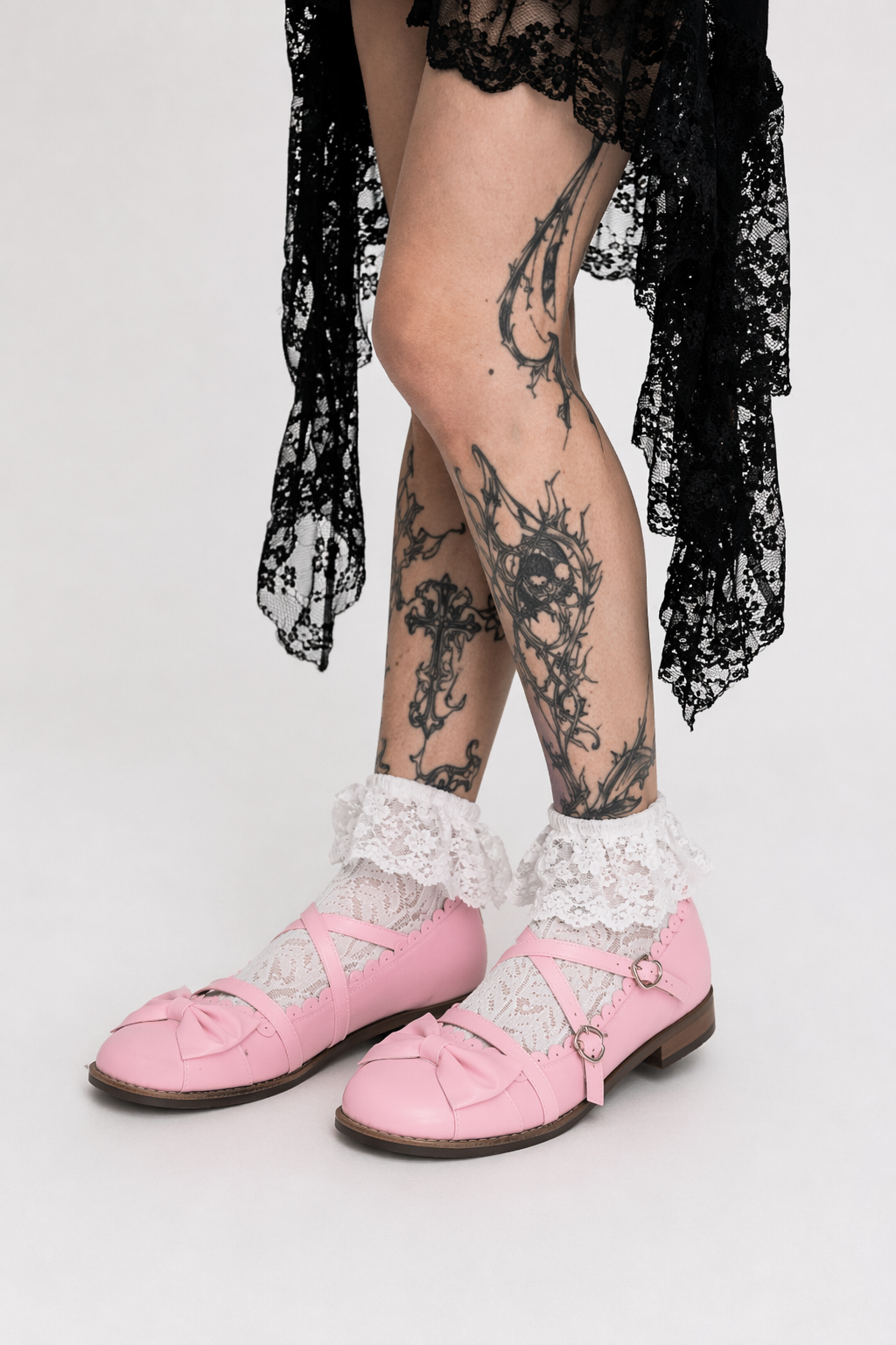 Elegant Lolita Shoes with Comfy Low Heel and Secure Buckle Pink