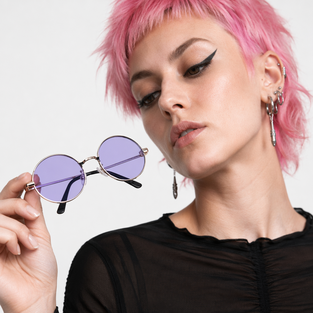 Candy Colored Circle Glasses for Every Style and Aesthetic Purple
