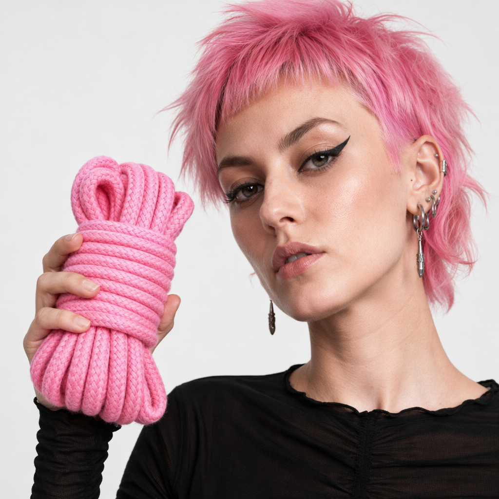 High-Quality Cotton Shibari Rope for Bondage Aesthetic Photoshoots 5m Pink