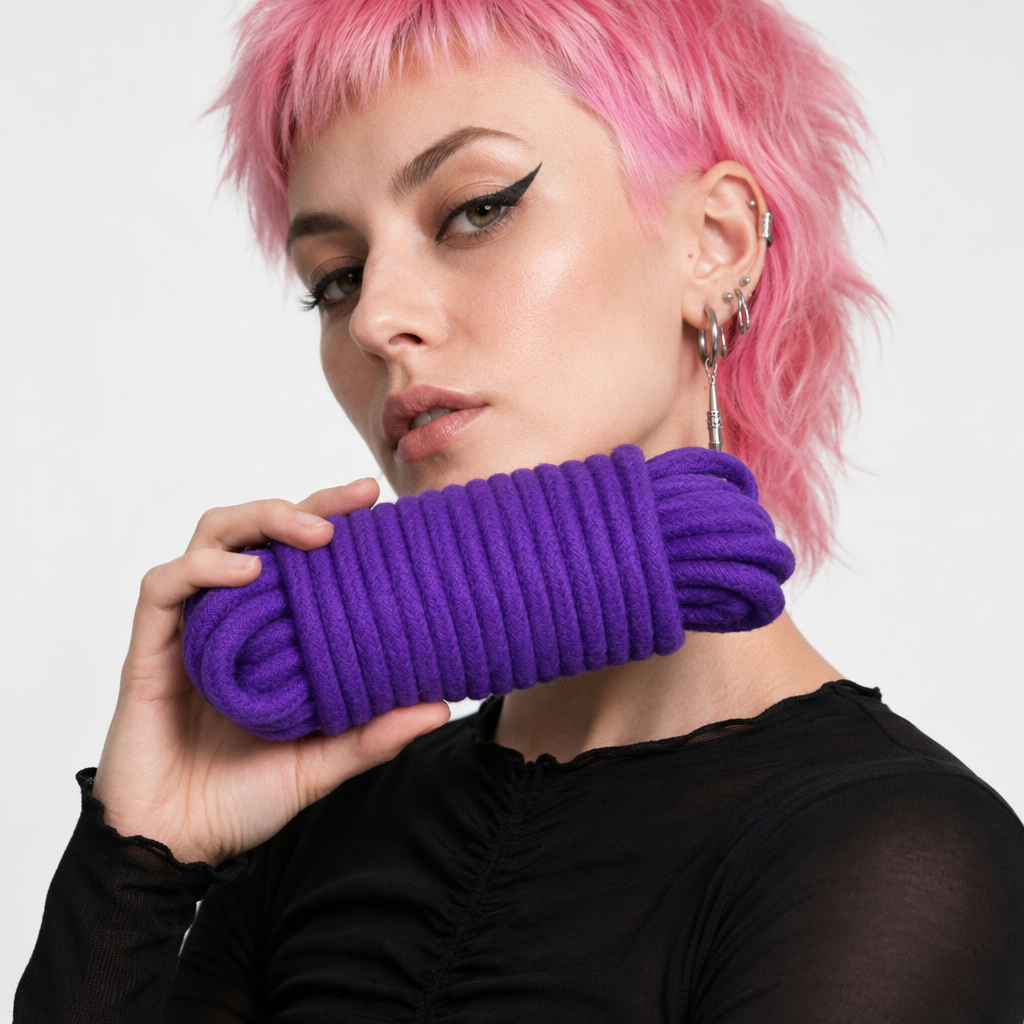 High-Quality Cotton Shibari Rope for Bondage Aesthetic Photoshoots 5m Purple