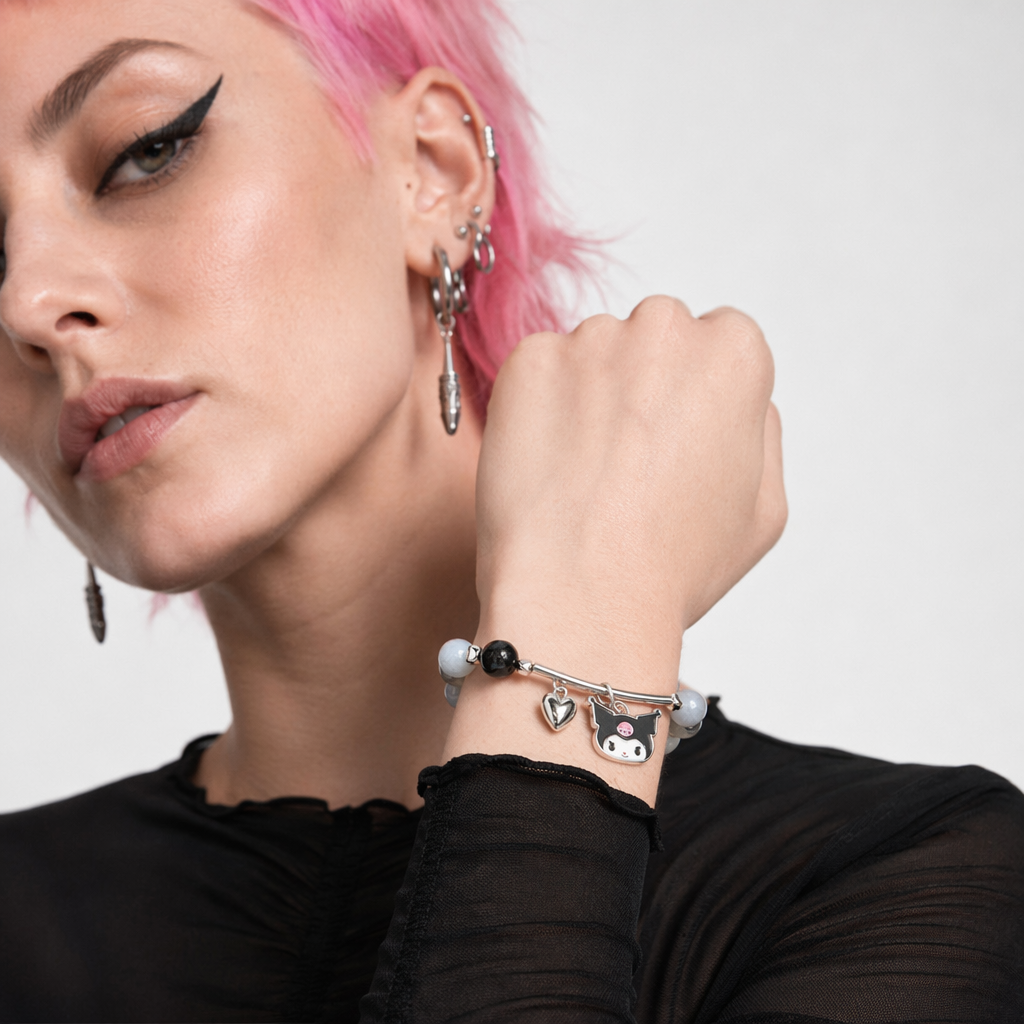 Kawaii Beaded Bracelets Inspired by Sanrio Characters Big Bead Kuromi