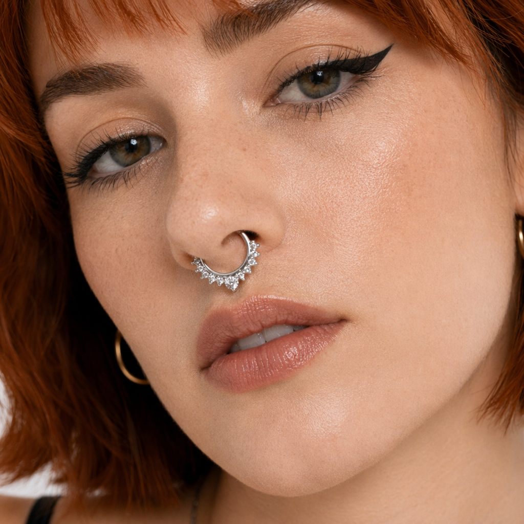Realistic Septum Nose Rings for a Stylish Piercing Look Silver