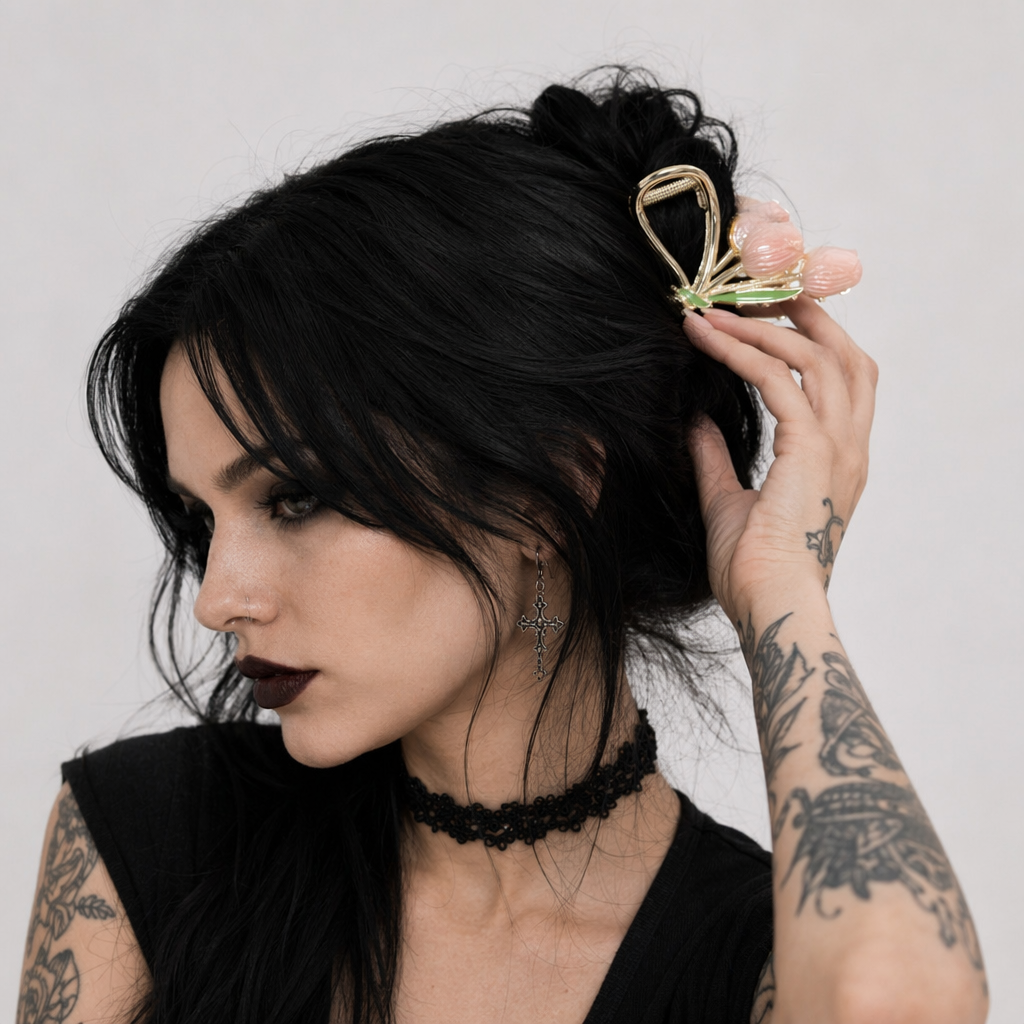 Dainty Floral Ceramic Hair Claw Clip for a Unique Style 14