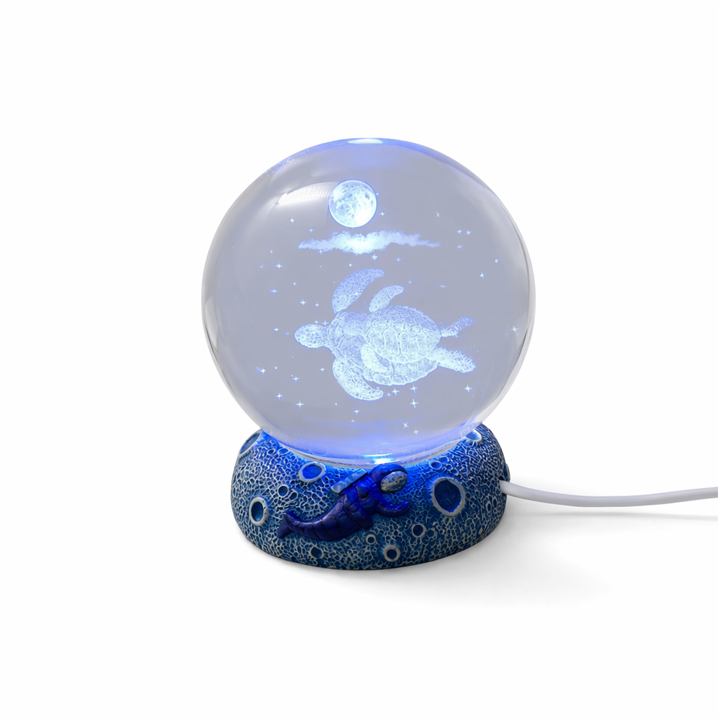 LED Aquamarine Life Snowglobe for Enchanting Underwater Ambiance Turtle