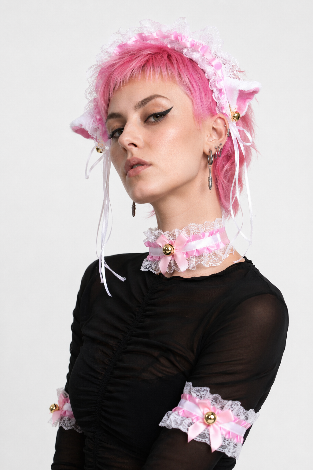 Neko Kitty Cat Complete Set with Headband, Collar, and Bracelets 1
