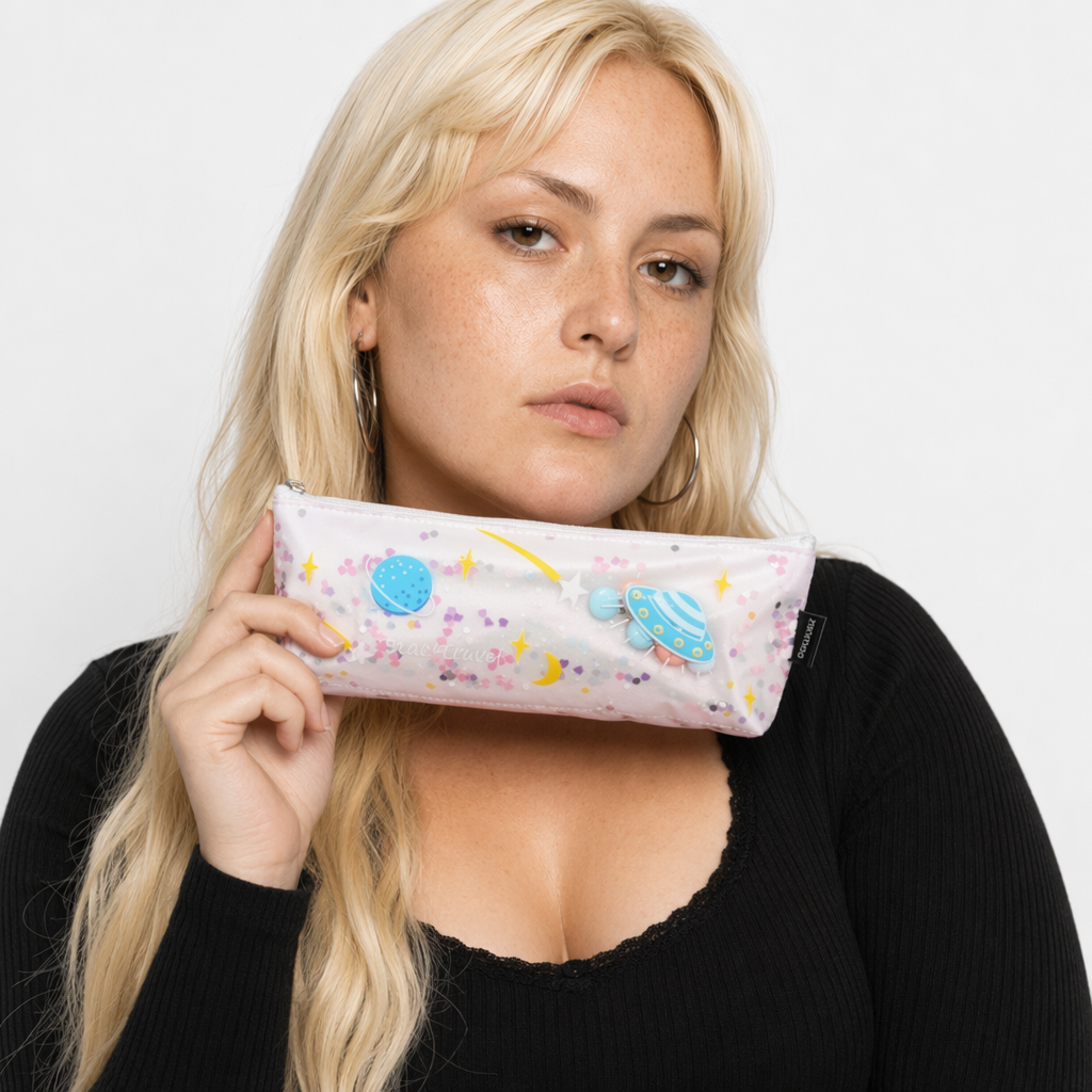 Milky Pastel Outer Space Pencil Cases for Galaxy Cosmetics White Planets