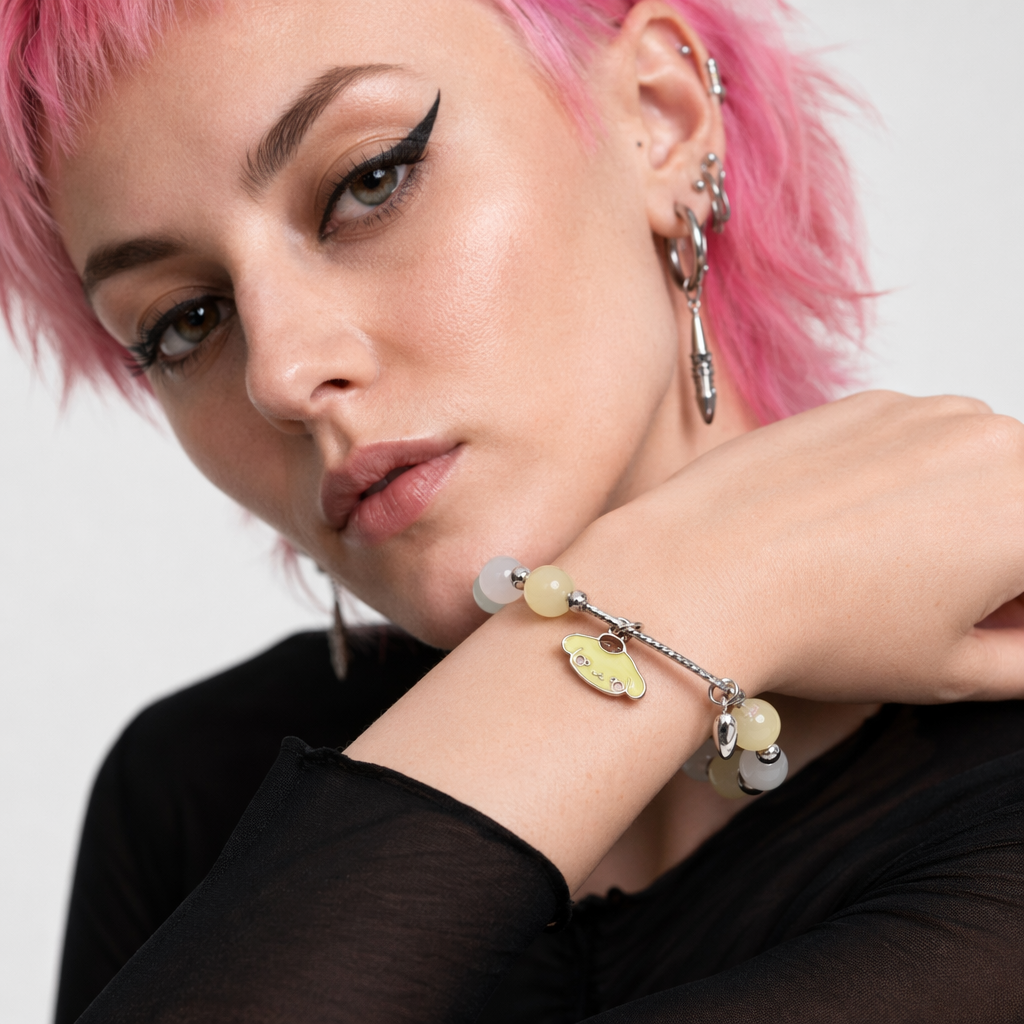 Kawaii Beaded Bracelets Inspired by Sanrio Characters Big Bead Pompom