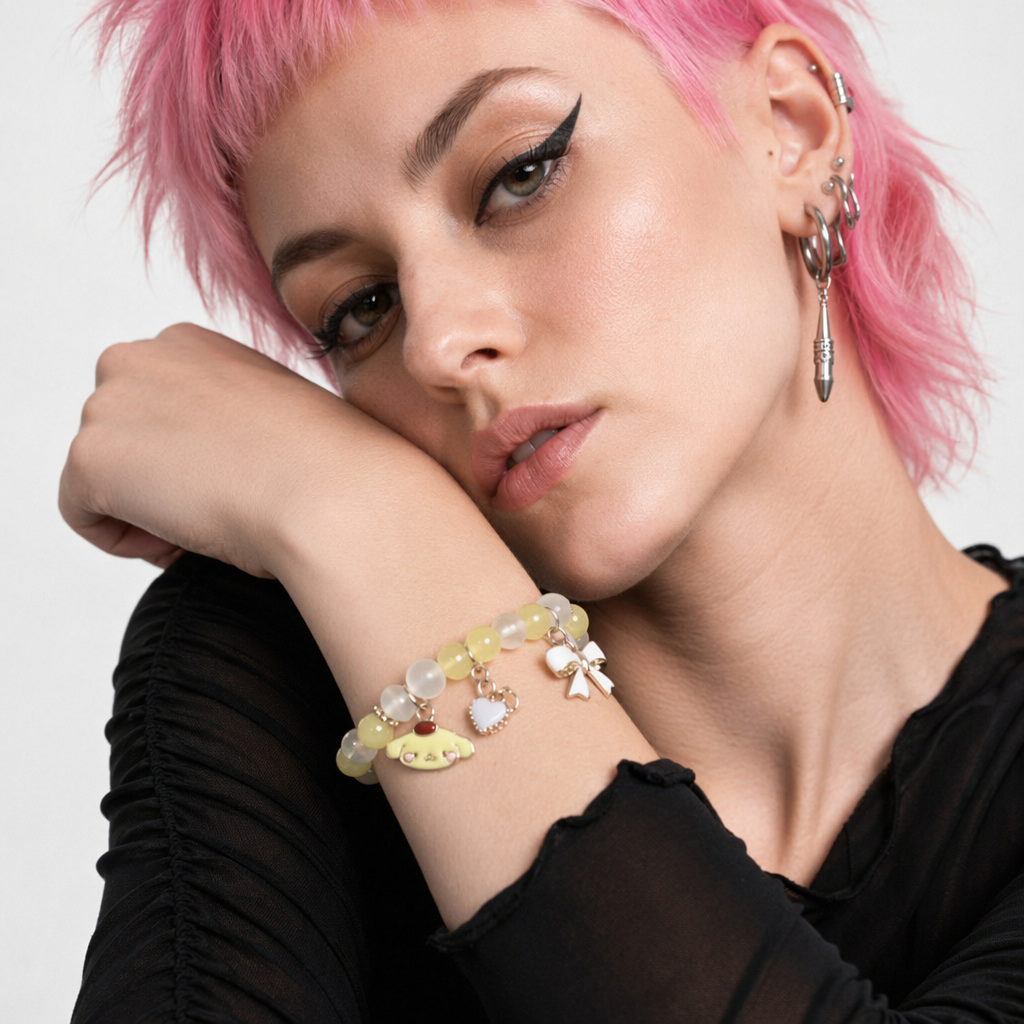 Kawaii Beaded Bracelets Inspired by Sanrio Characters Pom Pom Purin