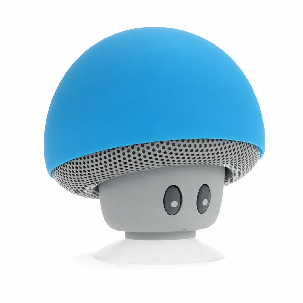 Portable Bluetooth Speaker with Suction Cup and Built-in Microphone Blue