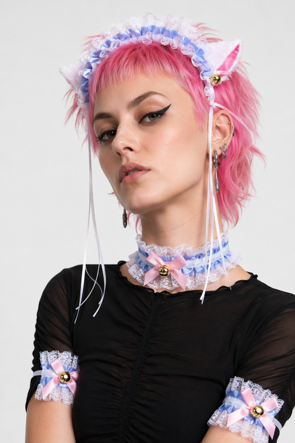 Neko Kitty Cat Complete Set with Headband, Collar, and Bracelets 4