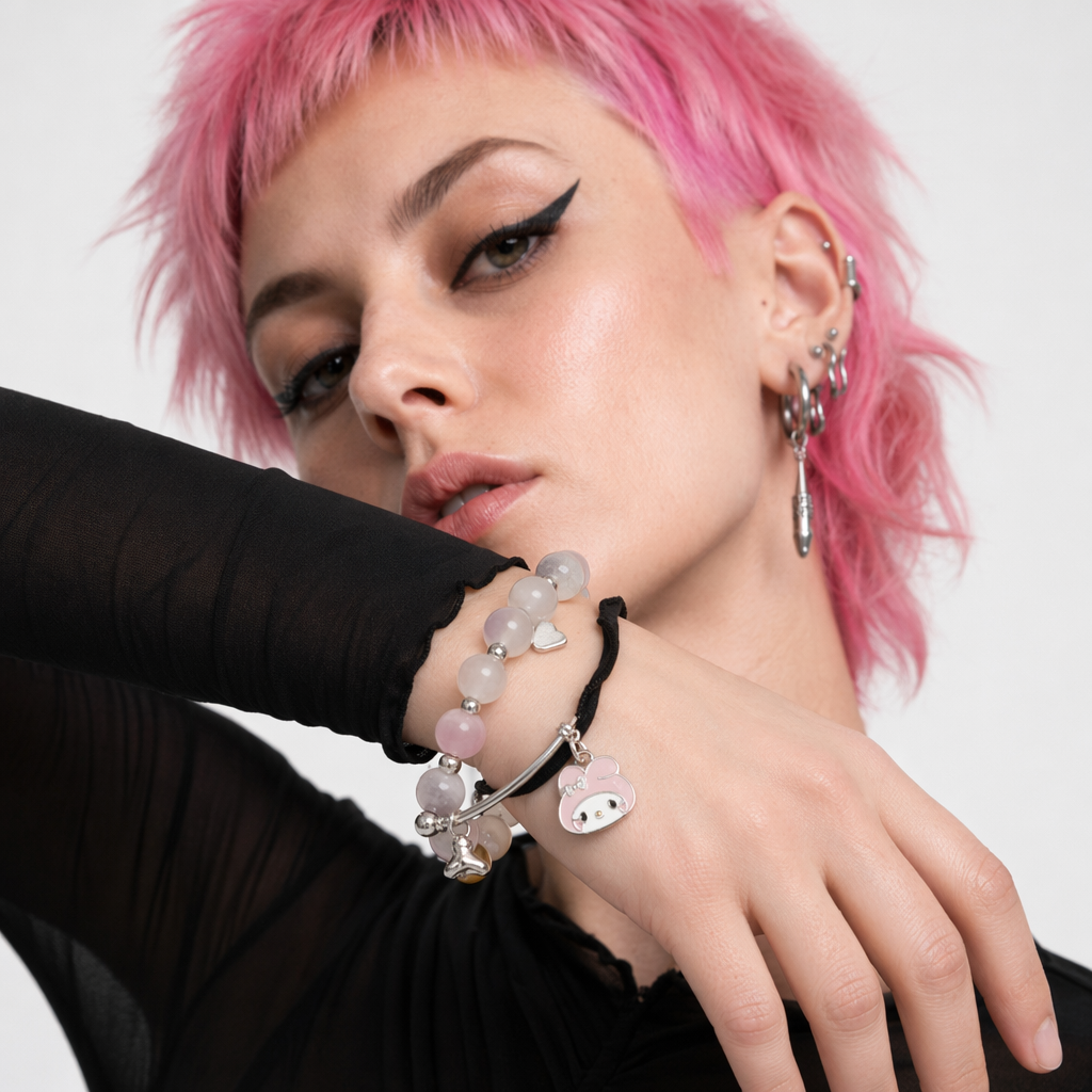 Kawaii Beaded Bracelets Inspired by Sanrio Characters Big Bead Melody