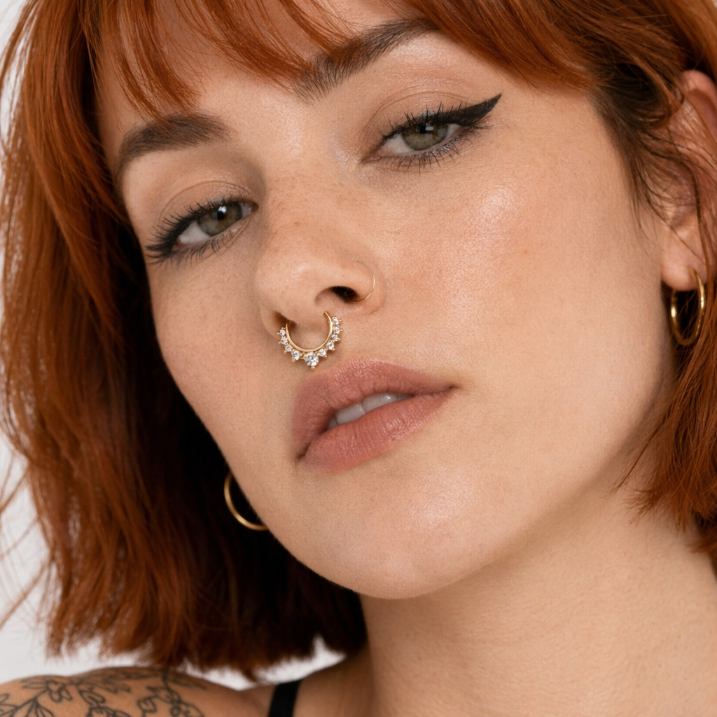 Realistic Septum Nose Rings for a Stylish Piercing Look Gold