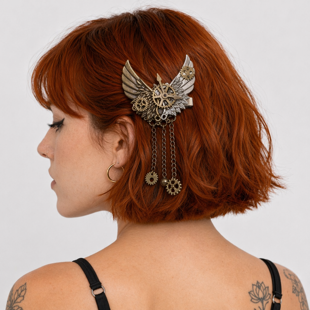 Elegant Steampunk Hair Accessory with Copper and Brass Design Default Title