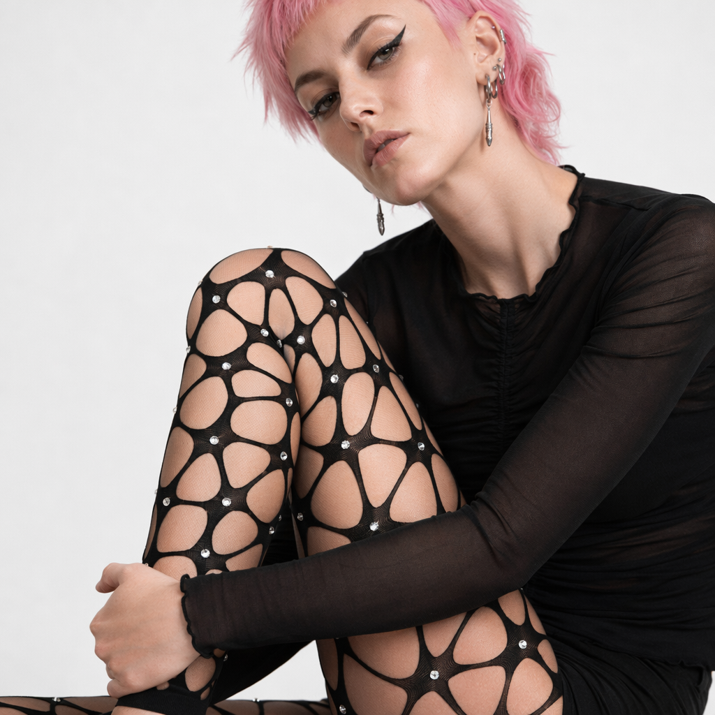 Sultry Sheer Mesh Silk Stockings for a Seductive Look Default