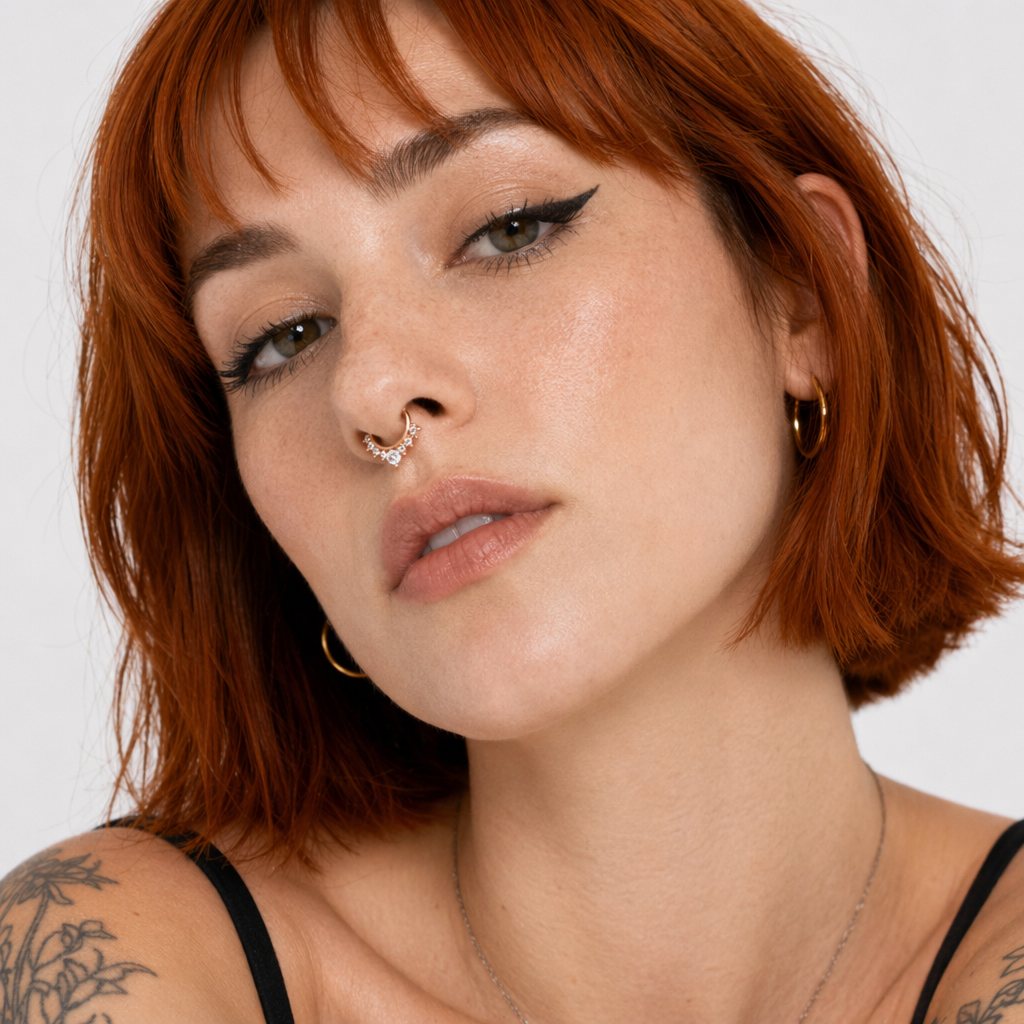 Realistic Septum Nose Rings for a Stylish Piercing Look Rose Gold
