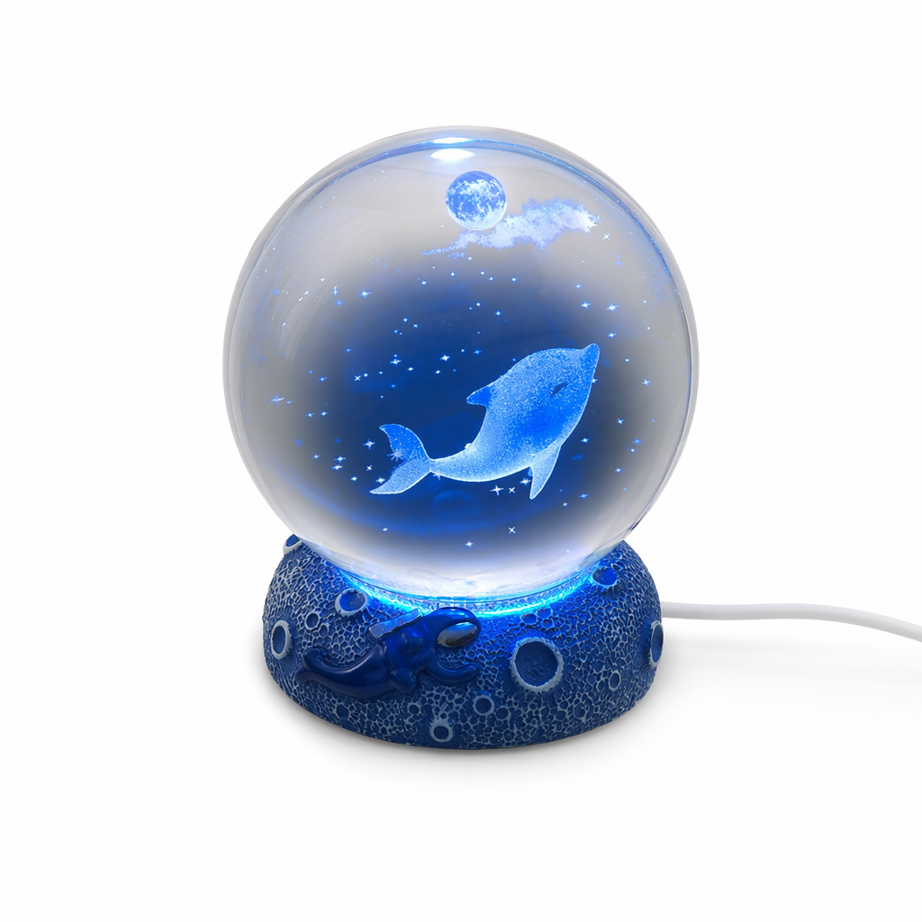 LED Aquamarine Life Snowglobe for Enchanting Underwater Ambiance Dolphin
