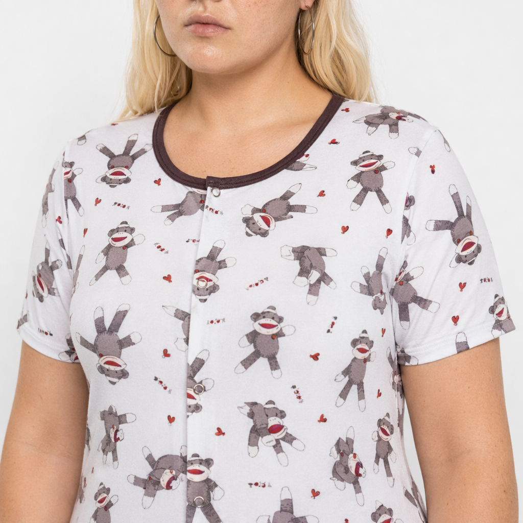 Adorable Unisex Sock Monkey Onesie for Kids and Adults L