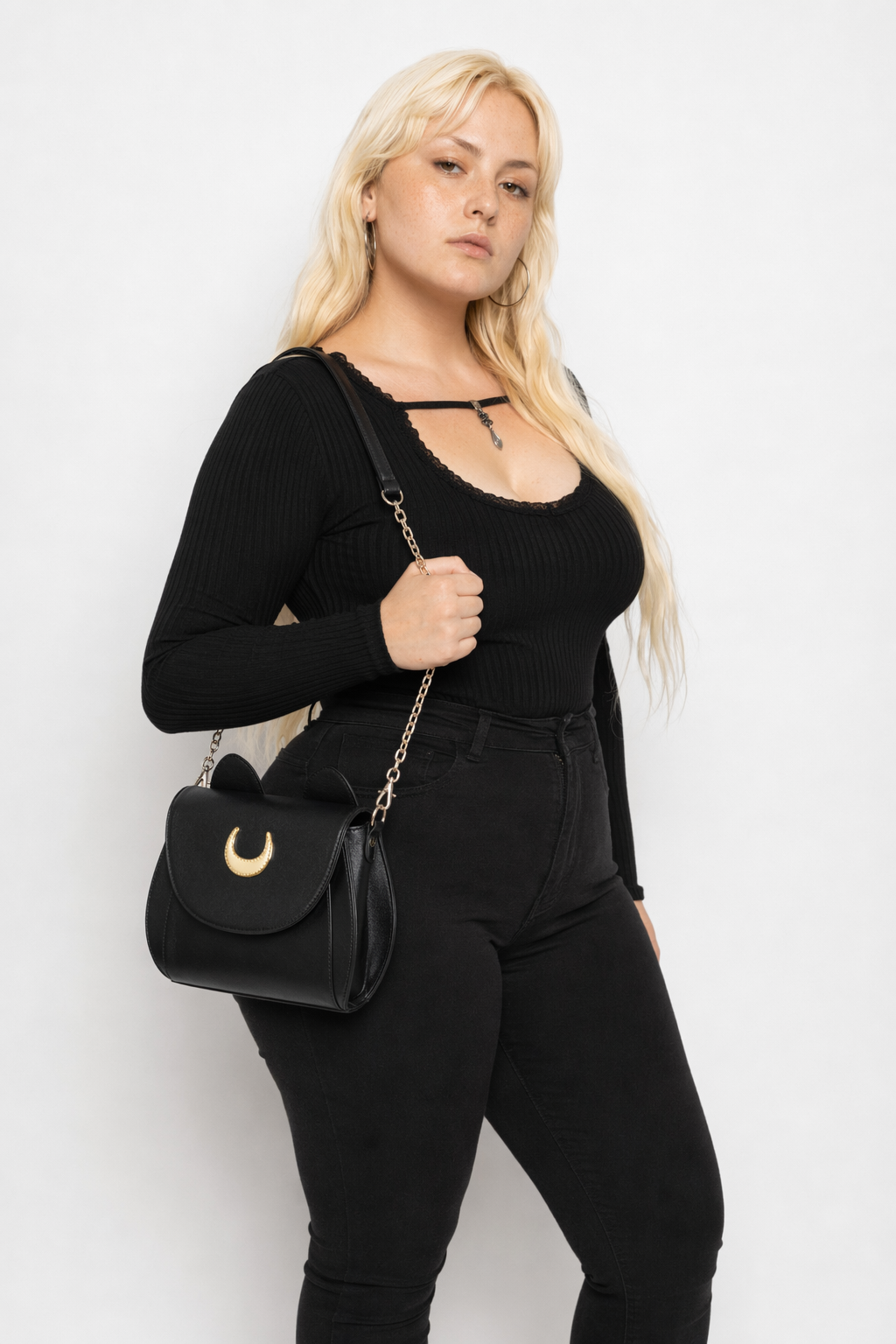 Neko Luna Cat Purse for Magical Girls in Black or White Black