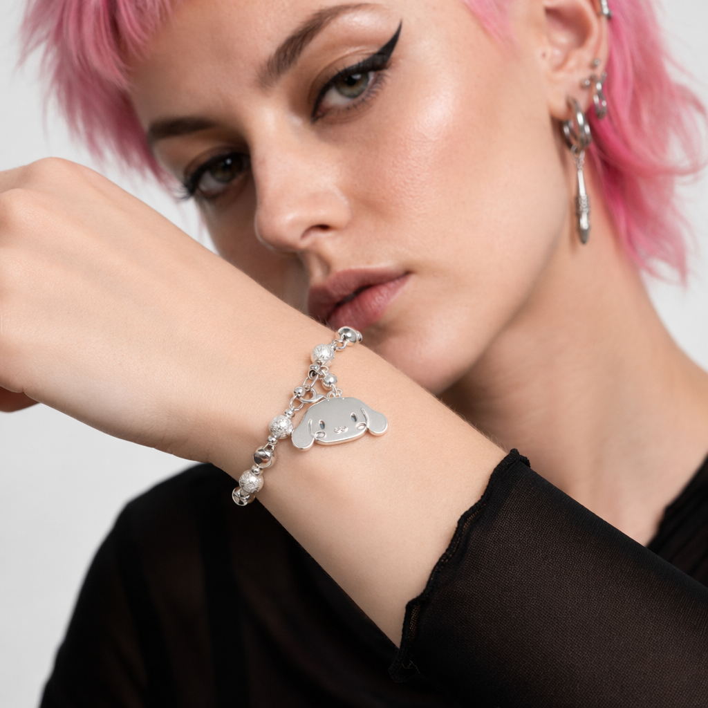Kawaii Beaded Bracelets Inspired by Sanrio Characters Silver Cinna
