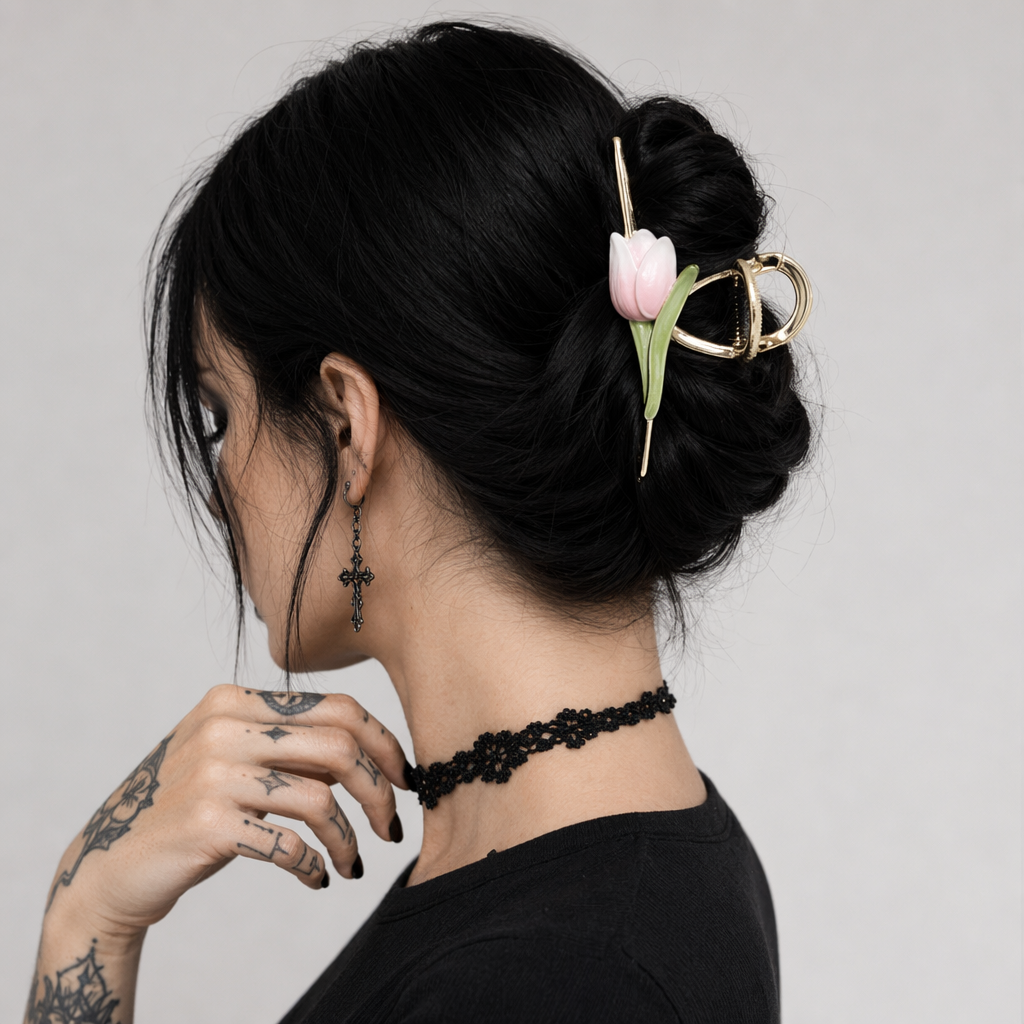 Dainty Floral Ceramic Hair Claw Clip for a Unique Style 6