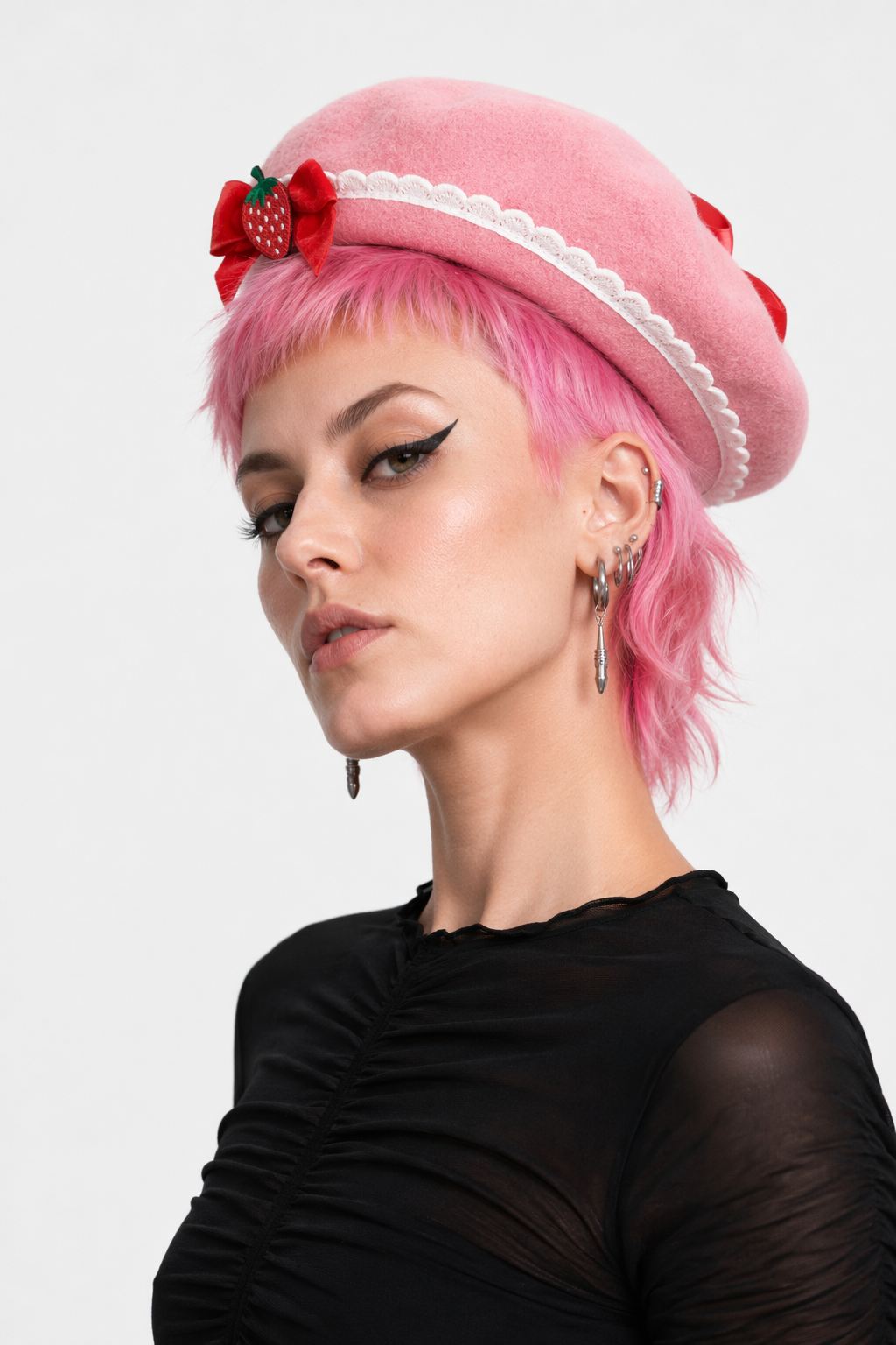 Strawbaby Beret in Strawberry Sweetness for Kawaii Style Enthusiasts Default Title