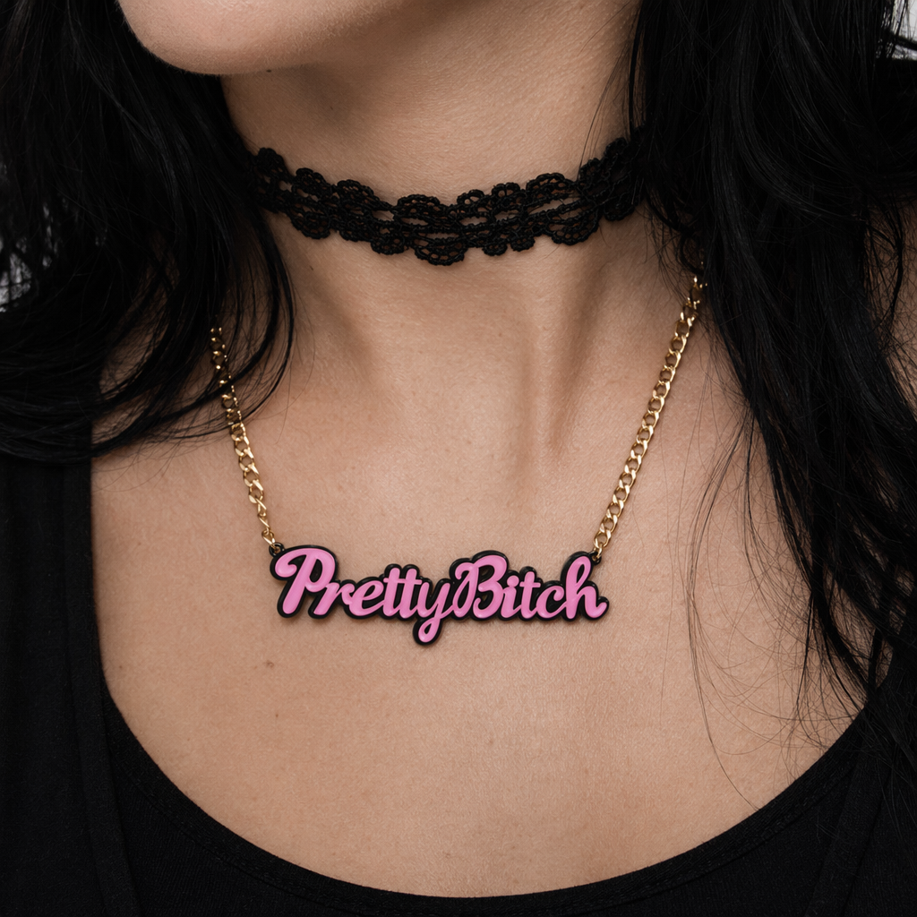 Pink and Gold Statement Necklace for Bold Cospartys Default Title