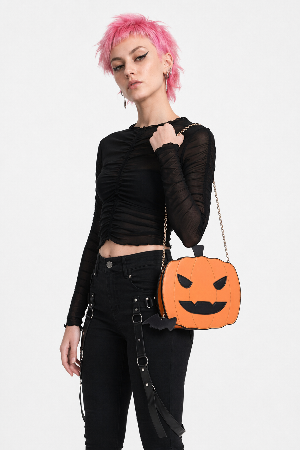 Kawaii Spooky Jack-O-Lantern Pumpkin Bag in New Condition Default