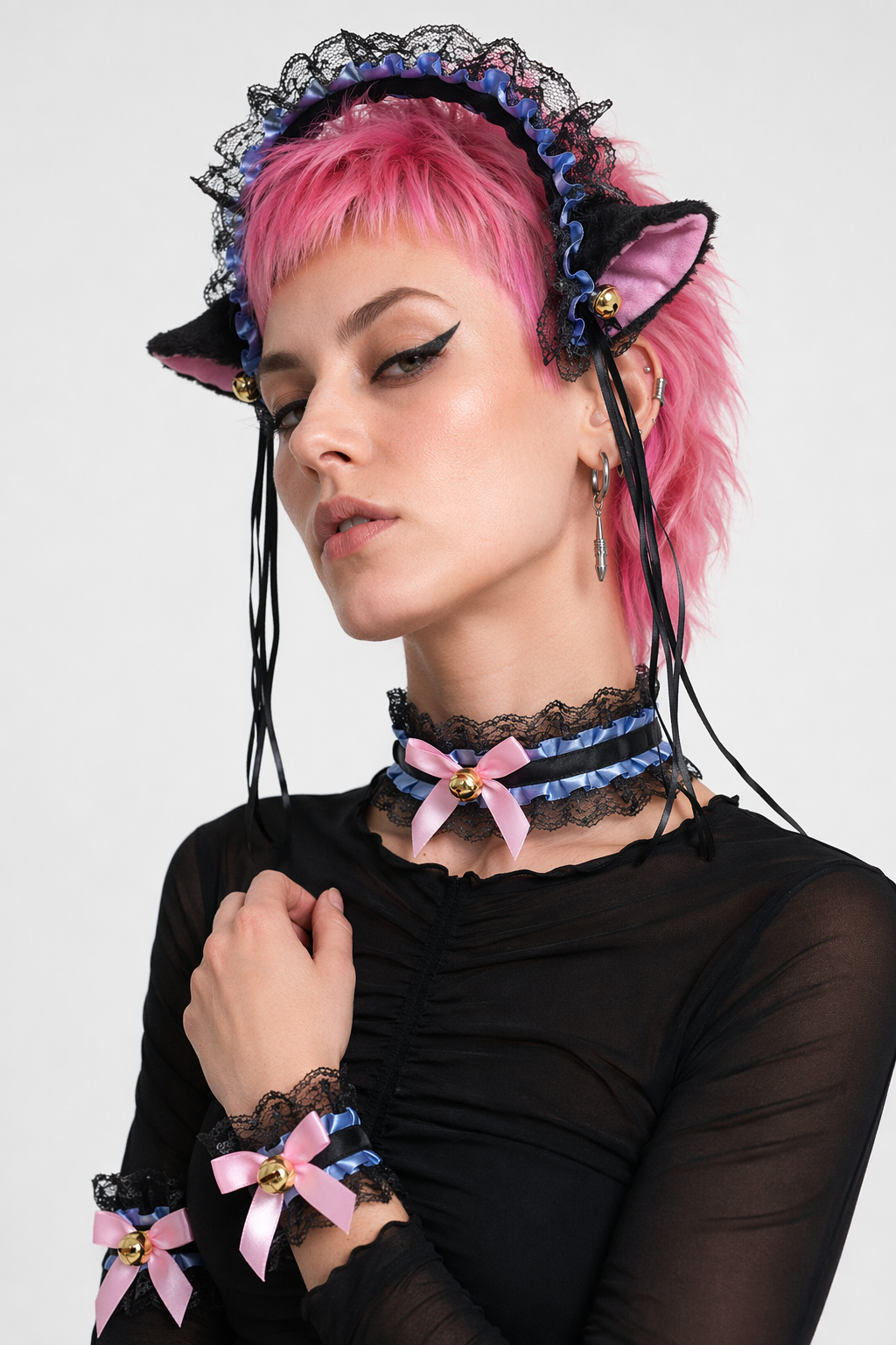 Neko Kitty Cat Complete Set with Headband, Collar, and Bracelets 10