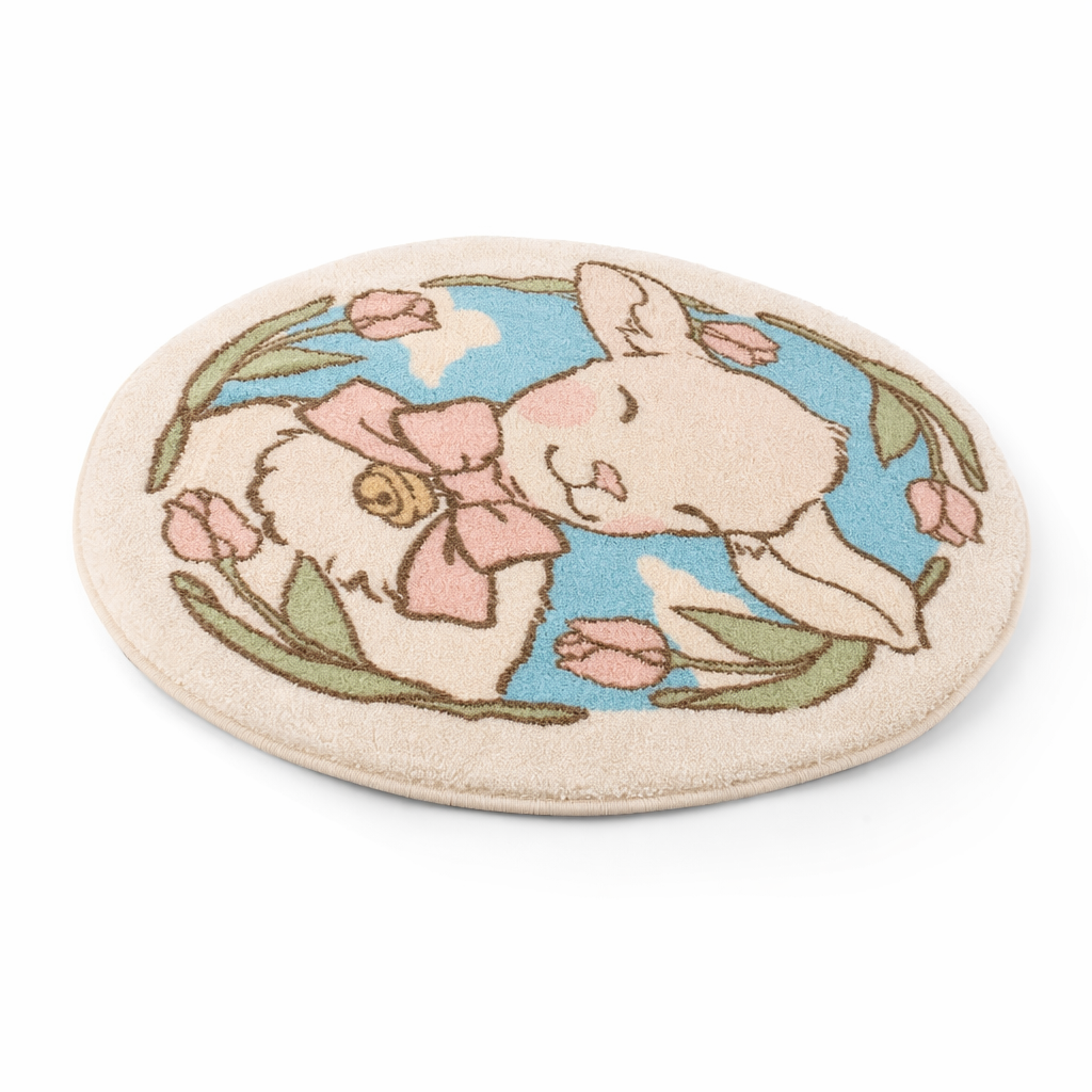 Vintage Lamb Floor Mat for Kawaii Bedrooms and Aesthetic Spaces 65x80cm