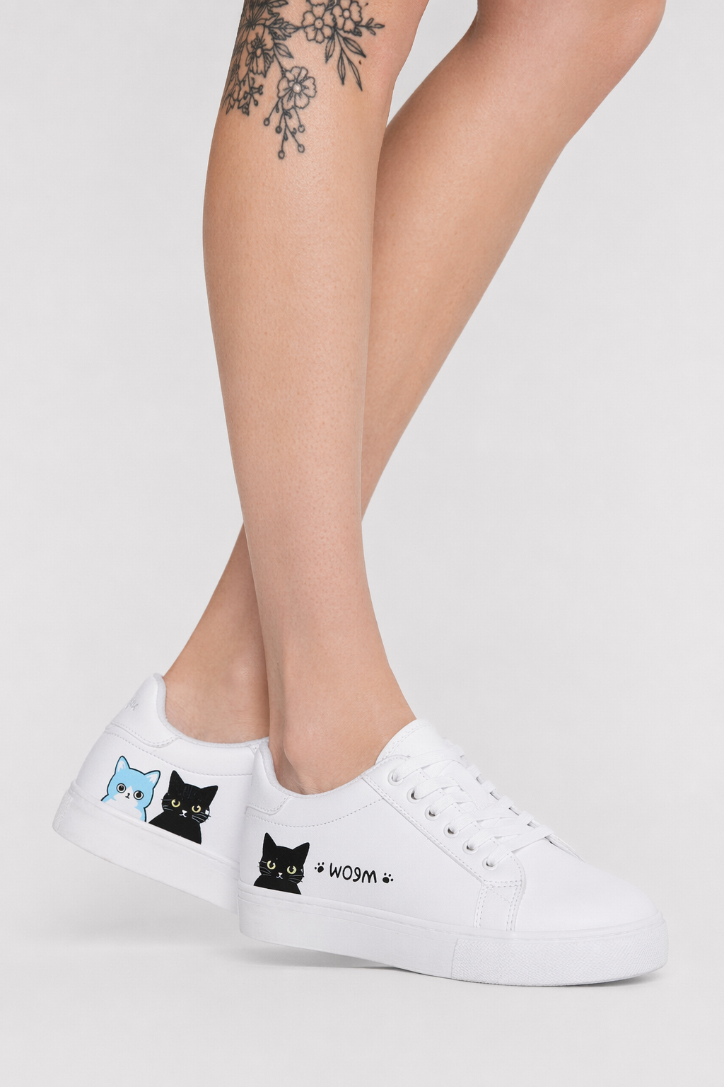 Kitten Inspired Tennis Shoes with Anti-Skid Rubber Soles black cats