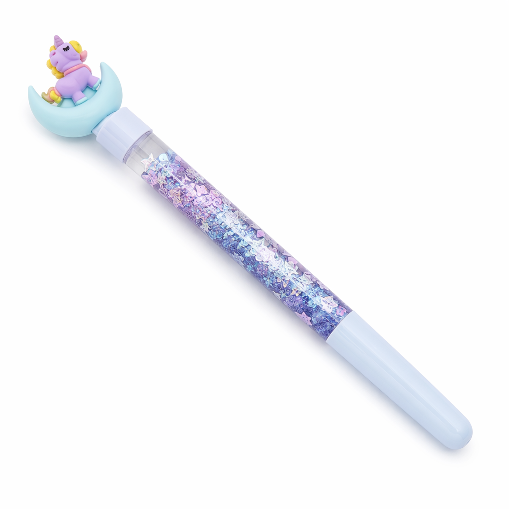 Pastel Unicorn Glitter Pens for Doodling and Display Blue