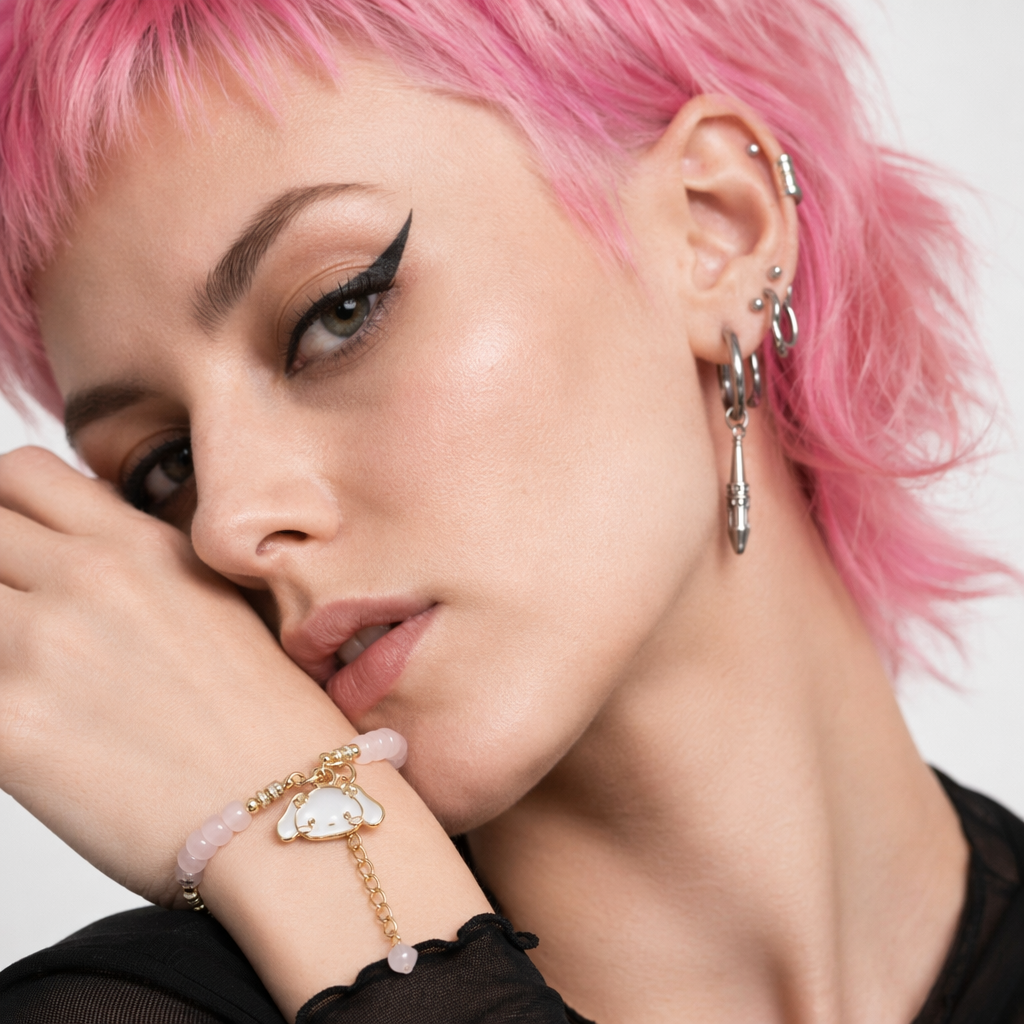 Kawaii Beaded Bracelets Inspired by Sanrio Characters Gold Chain Cinna