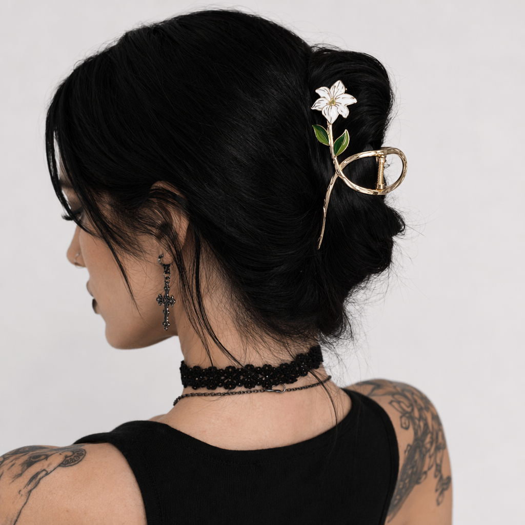 Dainty Floral Ceramic Hair Claw Clip for a Unique Style 24