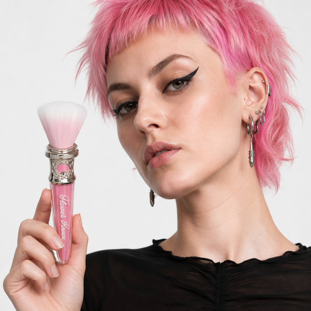 Mystical Unicorn Wool Stipple Brushes for Luxurious Makeup Application Crystal Pink