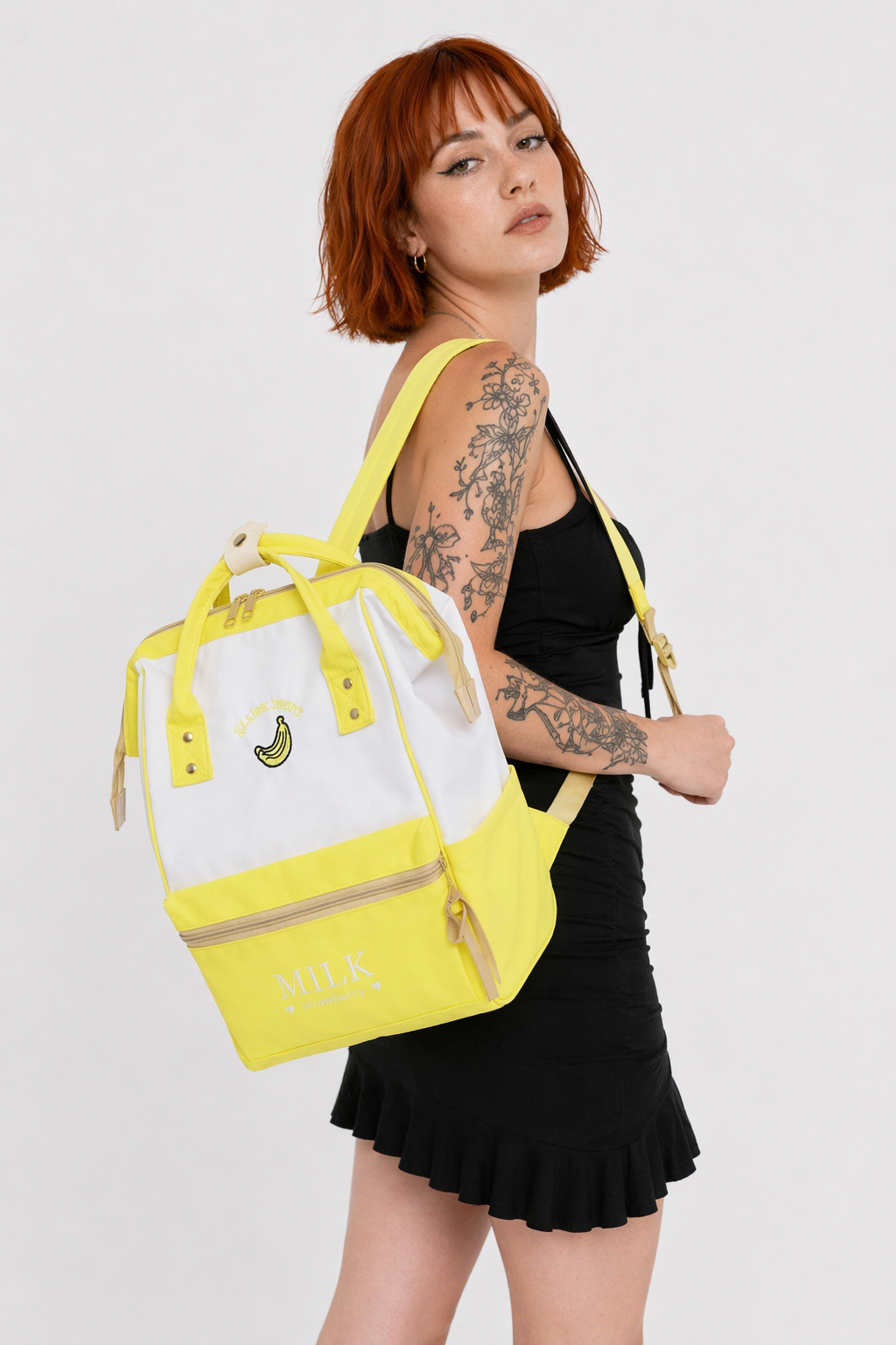 Strawberry Milk Kawaii Backpack for Stylish Everyday Wear Banana Milk