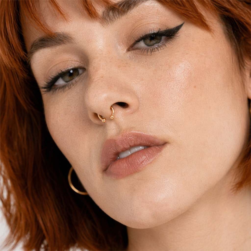 Realistic Septum Nose Rings for a Stylish Piercing Look Plain Copper