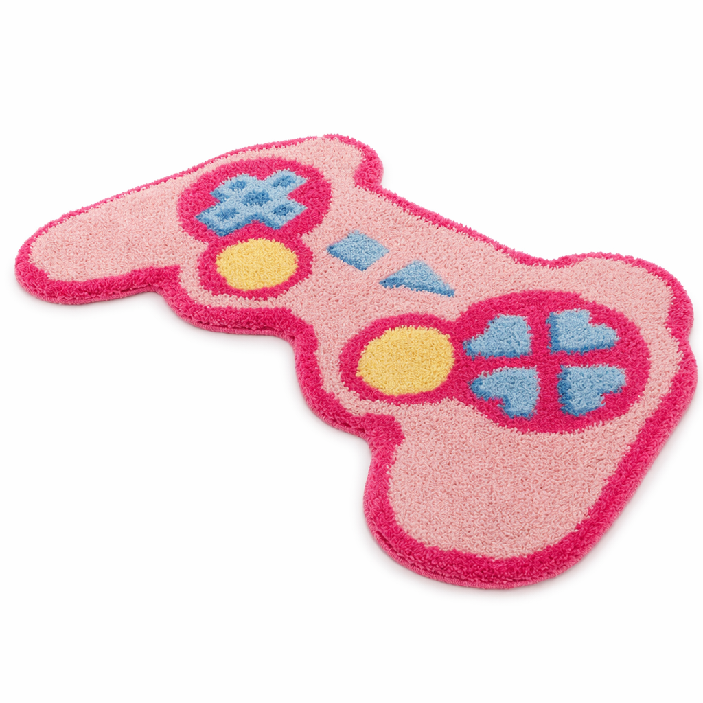 eGirl Gaming Area Rug with Gameboy Design in Pastel Colors Controller