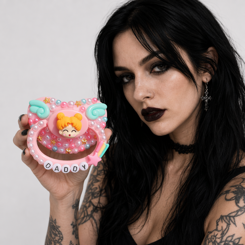 Adult-sized Anime-Inspired Pacifier with Holographic Accessories Default Title