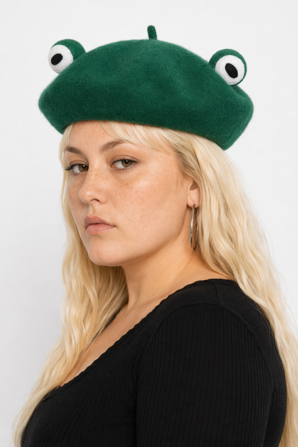 Kawaii Berets for Stylish Lolita Fashion and Accessories Green Frog Eyes
