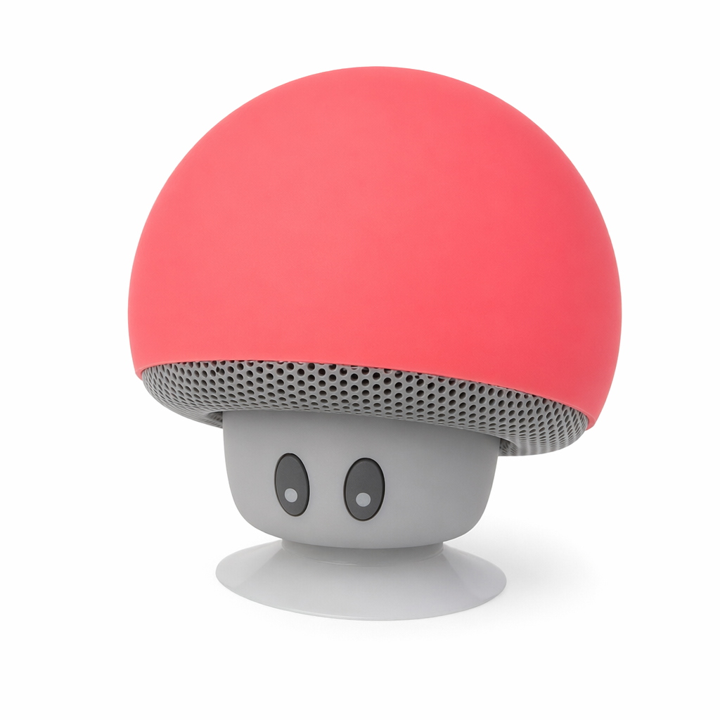 Portable Bluetooth Speaker with Suction Cup and Built-in Microphone Red