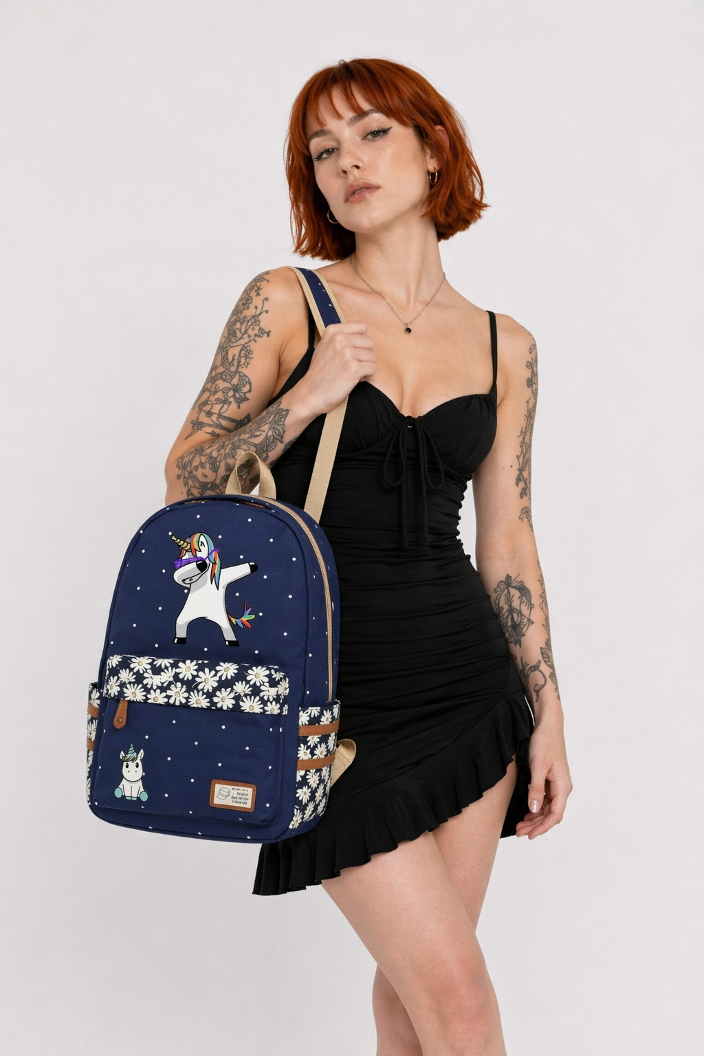 Kawaii Everyday Backpack in Various Styles and Colors Navy Blue 2