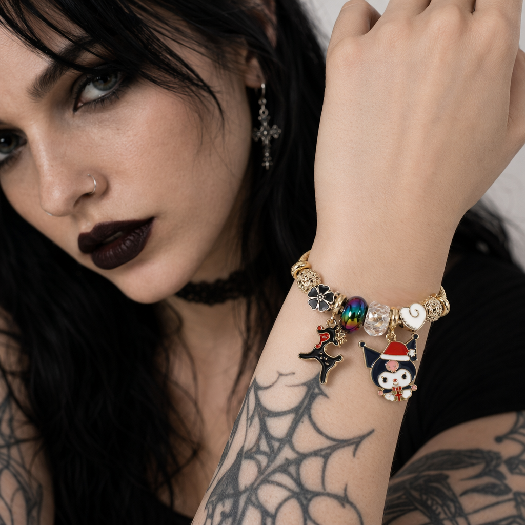 Holiday Character Bangle Beaded Bracelets Featuring Kawaii Designs Kuromi