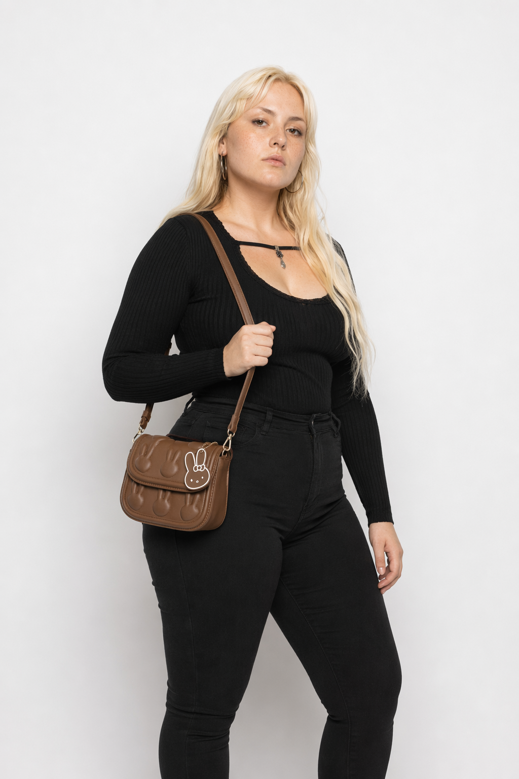 Chocolate Bunny Bag in Vegan Leather for Animal Lovers Brown