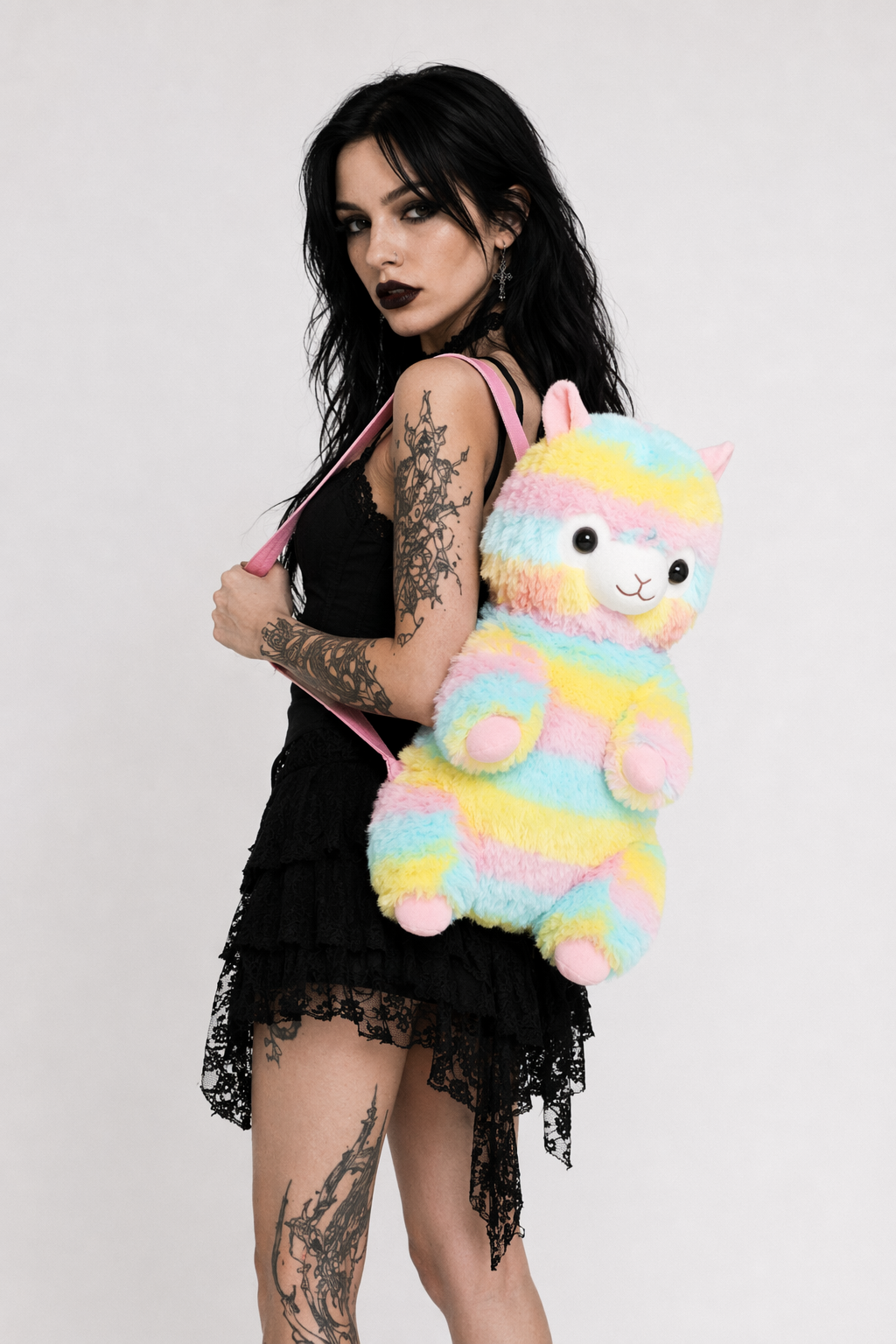 Soft Rainbow Alpacasso Inspired Backpack with Adjustable Straps Colorful