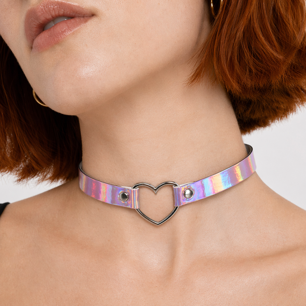 Adjustable Holographic Neck Choker in Various Styles and Colors Default