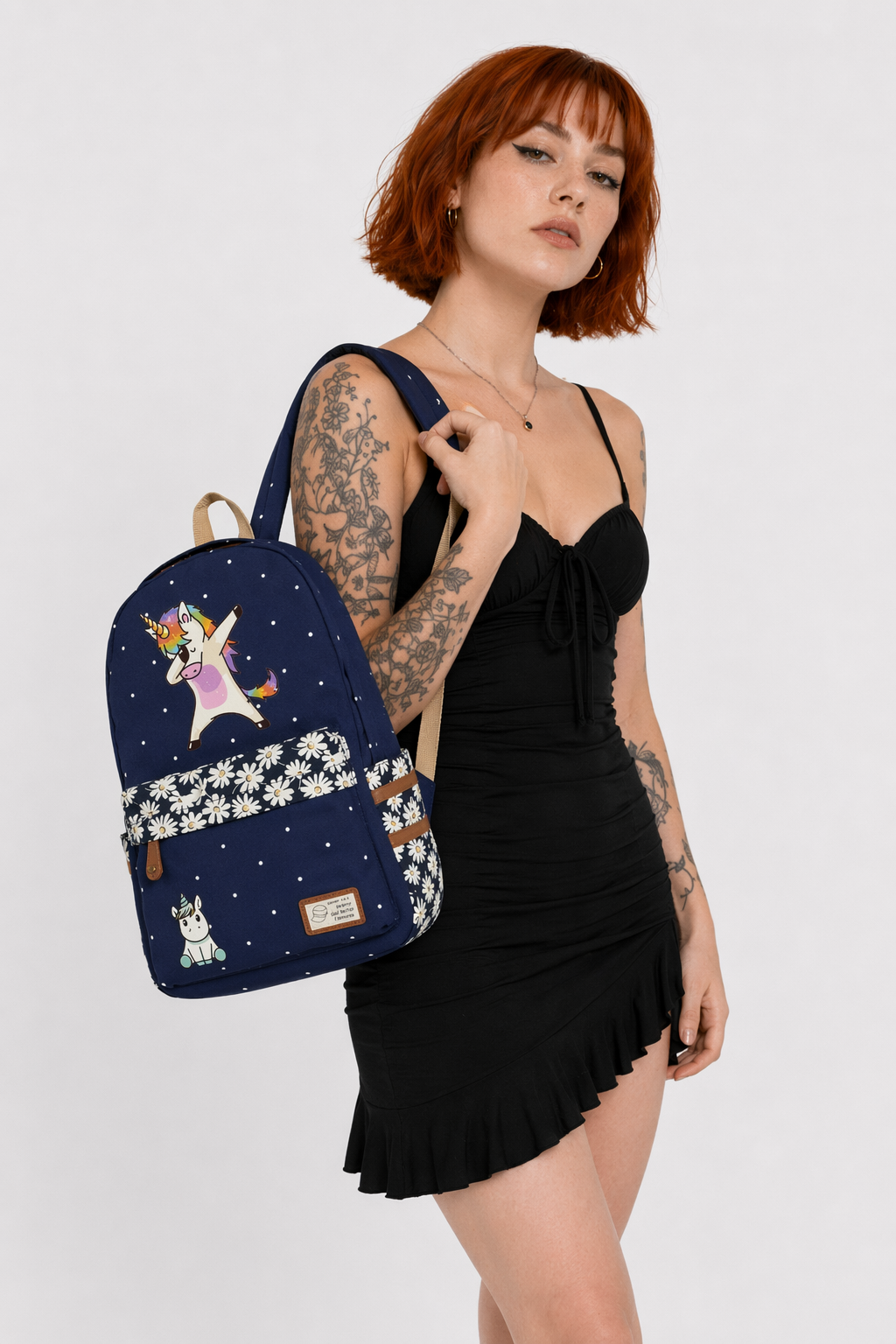Kawaii Everyday Backpack in Various Styles and Colors Navy Blue 3