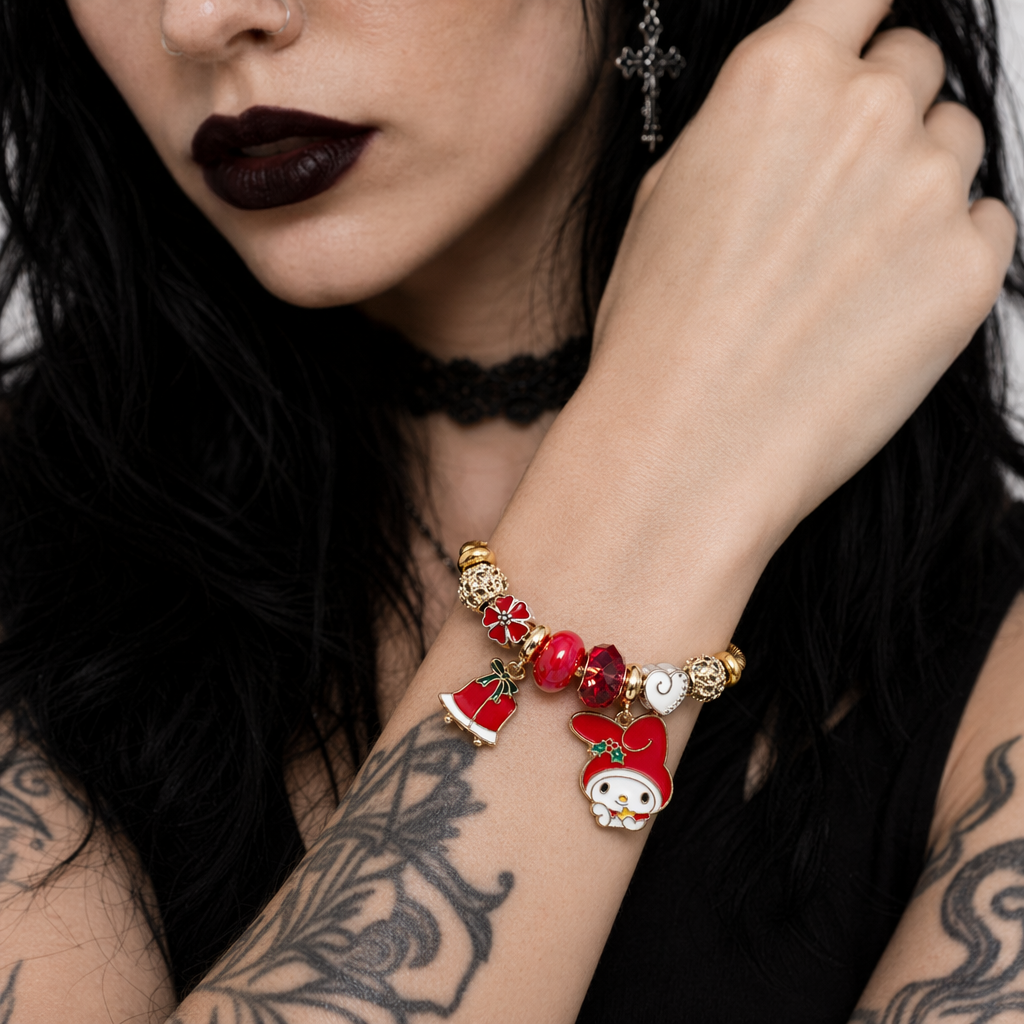 Holiday Character Bangle Beaded Bracelets Featuring Kawaii Designs Cinna