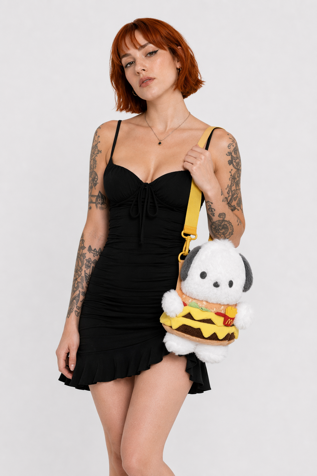 Kawaii Hamburger Puppy Bag for Adorable Fashion Enthusiasts 30cm