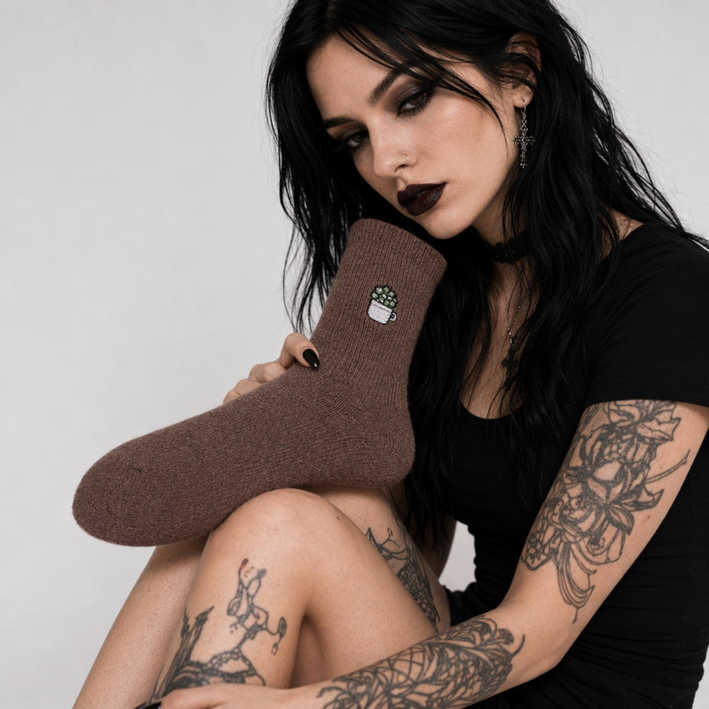Adorable Kawaii Baby Dinosaur Socks for Cute Style Brown Succulent